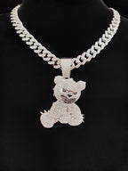 Hip Hop Bear Shape Pendant Necklace Men Women Chain Iced Out Bling Bling Necklaces HipHop Jewelry Fashion Gift