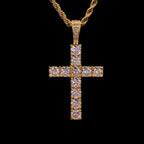 Large Cross Pendant Necklace — Gold-Tone Twist Chain