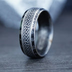 Viking Runes Celtic Knot Ring — Stainless Steel