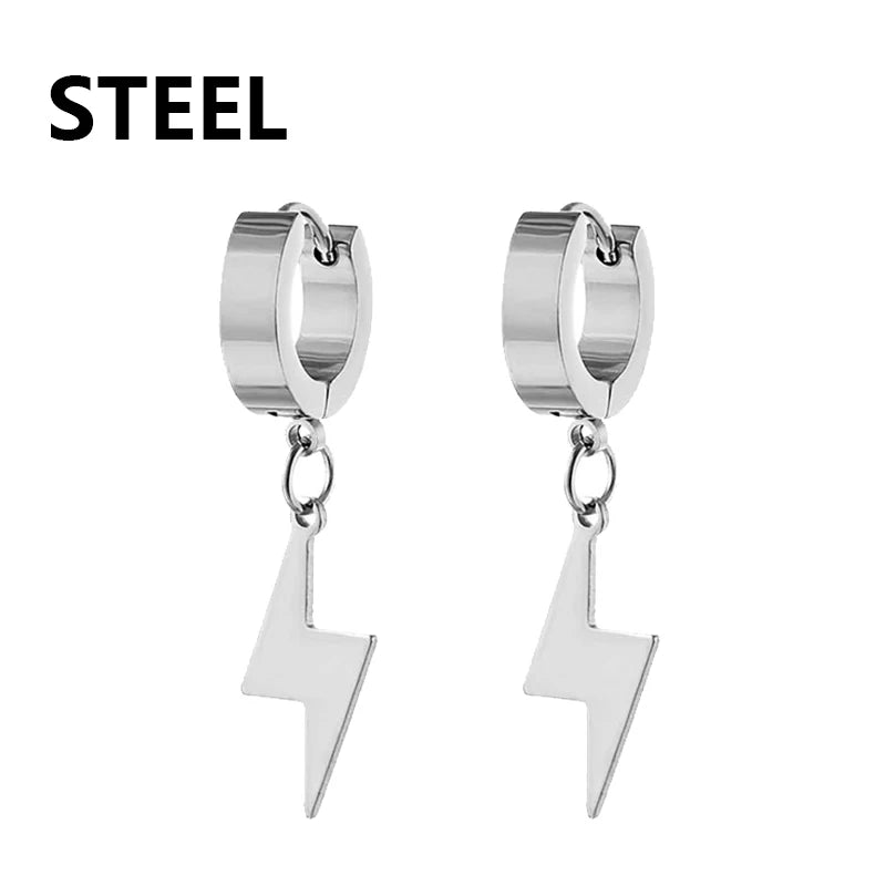 1 pair Fashion Simple Padlock Pendant Stainless steel lock Shaped Stud Earrings For Women Punk Hip Hop Style Ear