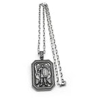 Archangel Michael Shield Pendant — Silver-Tone