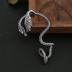 Dragon Steel Earrings Vintage Winged Punk Cuff