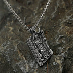 Viking Rune Valknut Pendant Necklace — Stainless Steel