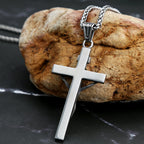 Vintage 316L Stainless Steel Jesus Cross Pendant Necklace Cross Orthodox Necklace Chain For Men Women Biker Amulet