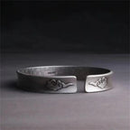 Eight Trigrams Auspicious Clouds Open Bangle Bracelet for Men