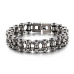 Retro Heavy Brush Stainless Steel Motorcycle Chain Bracelet 11/13MM Wide Mens Women Bike Biker Bracelets Hip-Hop Jewelry 19-23cm