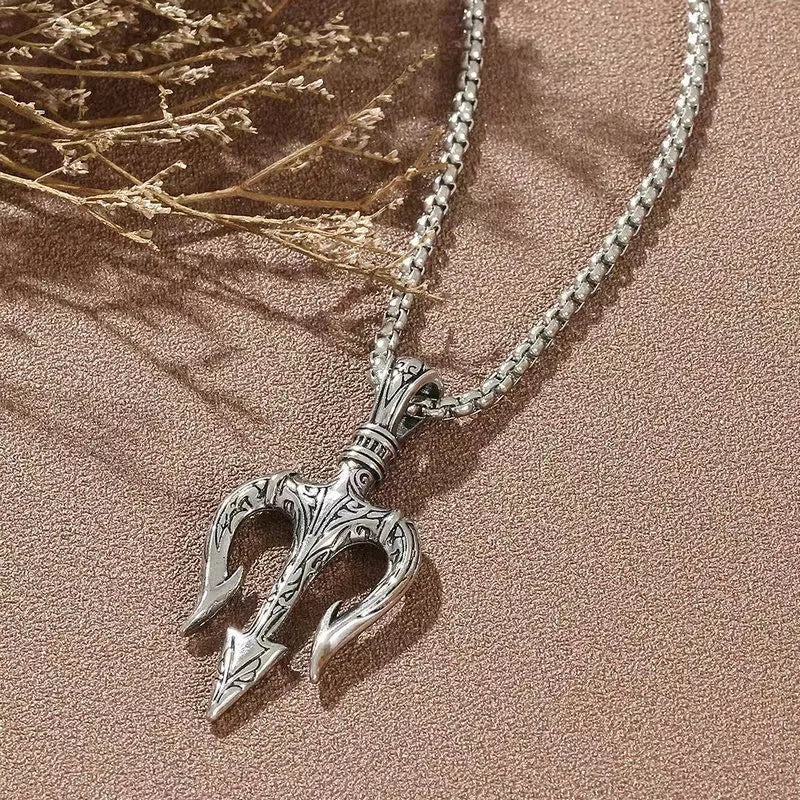 Gothic Cross Steel Pendant European American Retro
