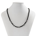 Salircon Punk Black Crystal Bead Clavicle Necklace Men's Simple Ethnic Style Bead Chain Choker On Neck Jewelry Gift