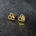 1 Pair Tiny Stainless Steel Honeycomb Earrings For Women Girl Hexagon Ear Stud Geometry Chemistry Molecular Stud Earring