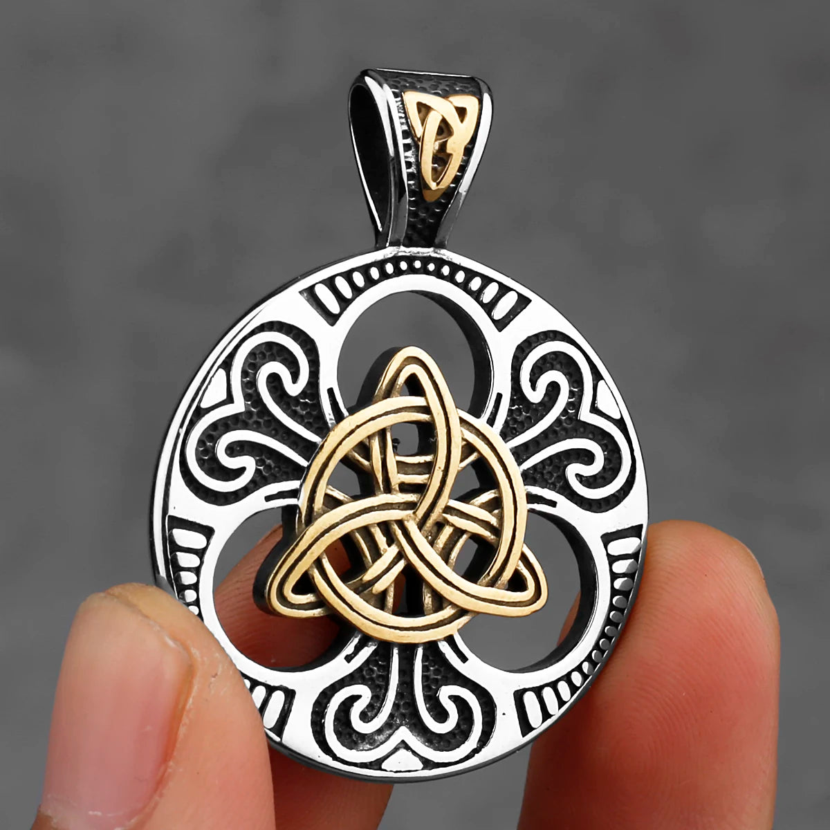 Stainless Steel Vintage Viking Mixed Gold Color Odin Rune Necklace Men Celtic Knot Amulet Pendant Nordic Jewelry as