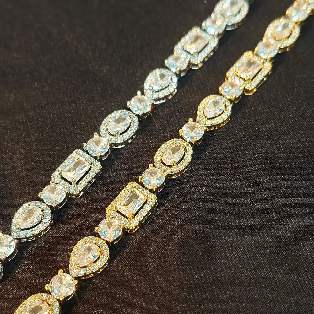 Gold Tennis Chain 8MM Mixed Diamond Iced Out