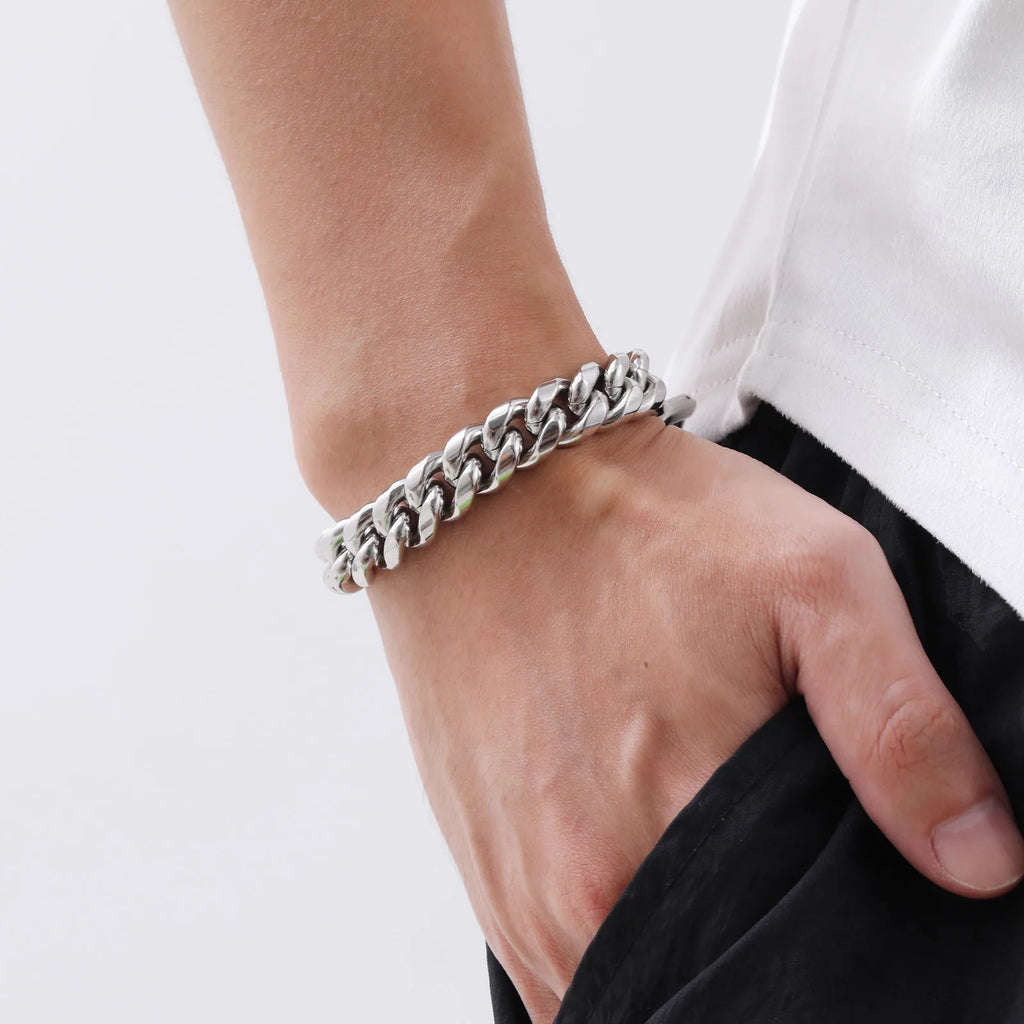 Cuban Curb Chain Bracelet 12mm — Stainless Steel