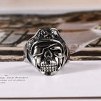 1Pcs European and American Style Non-Fading Stainless Steel Punk Fashion Personality Trendy Exaggerated Skull Men's