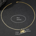 Luxury 24K 9999 Pure Gold real gold Vintage motorcycle pendant ruffian handsome men's necklace