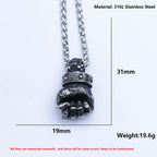 Power Fist Stainless Steel Pendant Necklace