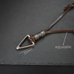 Leather Triangle Rope Chain Necklace — Zinc Alloy