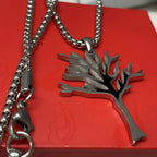 Titanium Steel Tree of Life Pendant Necklace Hip Hop Style High Quality Stainless Steel Jewelry for Men and Women
