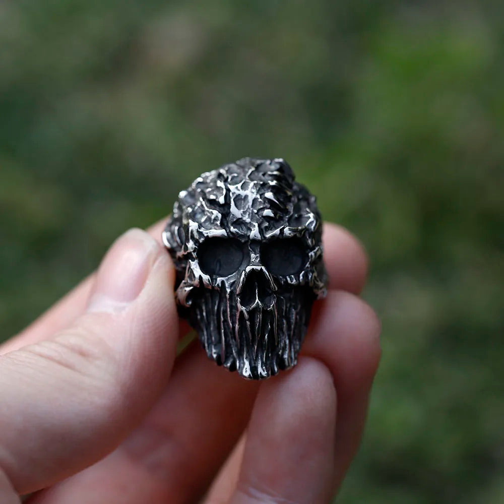 2025 NEW Gothic Punk Satanic Devil Skull Ring Vintage Steampunk Men's Stainless Steel Ring Hiphop Motorcycle Rock Biker