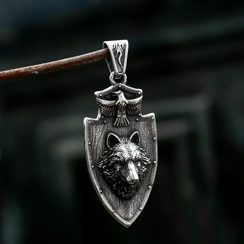 Beier Stainless Steel  retro Viking wolf Pendant fine details Punk wolf tooth style Chain Necklace men Jewelry BP8-836