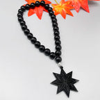GS25 New Rosary Ornaments Star Necklace 3D Stereo Laser Cutting Pendant Vehicle Rearview Mirror Decoration Acrylic