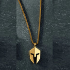 Greek Warrior Helmet Pendant Necklace — Stainless Steel