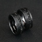 8MM Black Tungsten Men’s Wedding Bands Classic Hammered Meteorite Ring Fashion Simple Couple Promise Engagement Rings