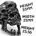 Multi Skull Ring Black — Stainless Steel