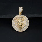 Hip Hop Big Lion Head Pendant Necklace Cuban Chain Necklace For Women Men Iced Out Full Rhinestone Necklace Jewelry