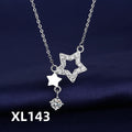 925 Sterling Silver Inlaid Zircon Star Necklace For Women Sweet And Cute Pendant Necklace Fashion Jewelry Accessories
