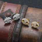 Iced Out Pig Nose Stud Earrings Stainless Steel