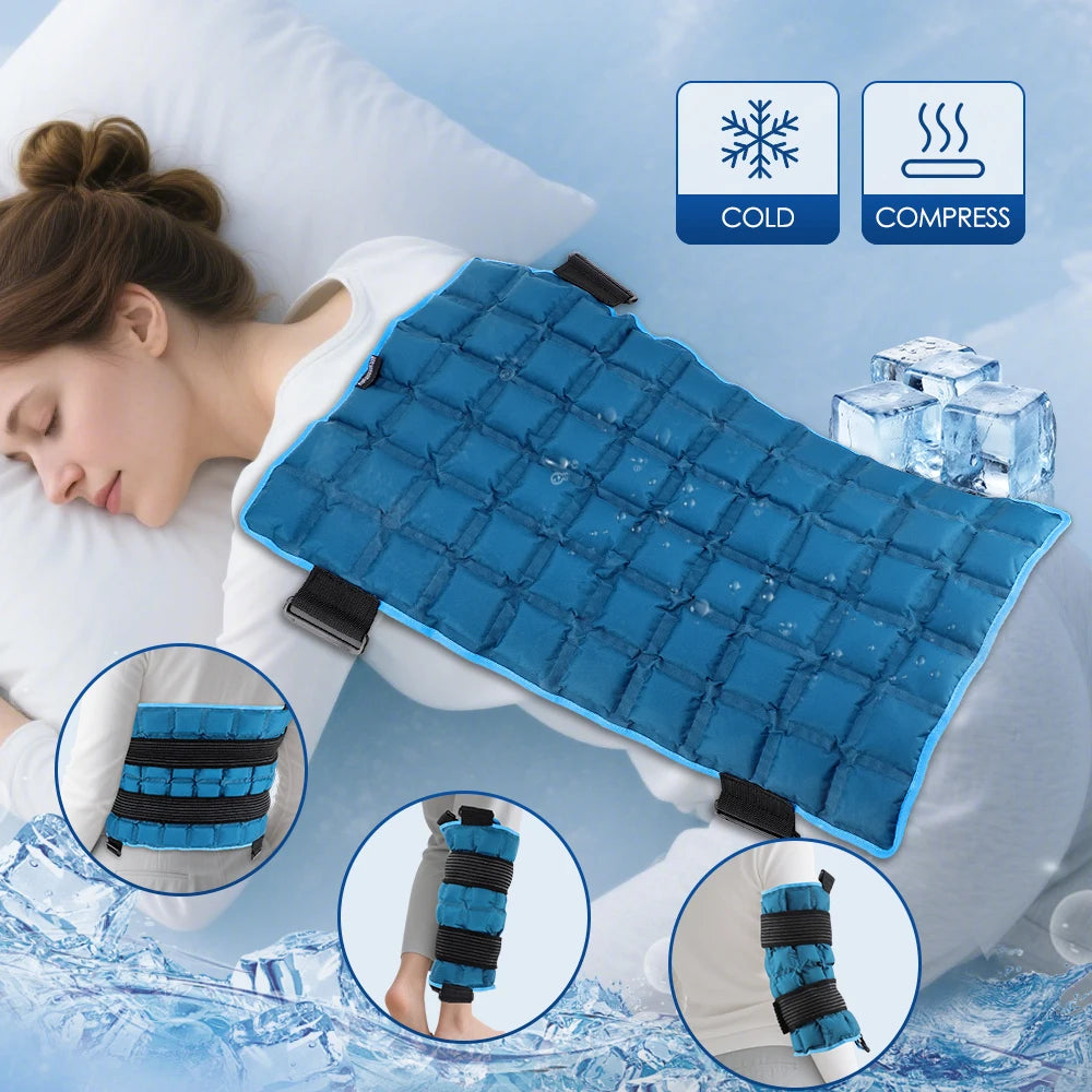1PC Reusable Hot Cold Gel Pack Large Ice Pack Cooling Mat for Back/Knee/Calf/Shoulder Relaxation for First Aid Sports