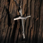 Buyee 925 Sterling Silver Male Cross Pendant Chain Branch Design Necklace for Men Women Fashion Fine Jewelry Chain Gift