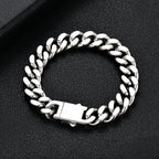 Width 9MM 316L Stainless Steel Encrypted Cuban Chain Bracelet For Men Fashion Hip Hop Party Accessories Boyfriend Gift