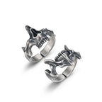 2Pcs Vintage Gothic Steel Skull Mask Rings Design Alloy Finger Rings Set for Men Women New Trend Creative Punk Jewerly Gift