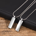 Vnox Mens Stylish Geometric Rectangle Pendant Necklace,Stainless Steel Length Adjustable Box Chain, Male Jewelry Gift