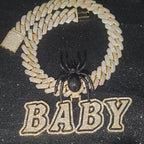 Custom Personalized Spider Clasp Name Pendant With 20MM Cuban Chain New Two-Color Letter Necklace Engraved Word On A Sturdy Back