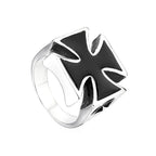 Classic Vintage Iron Cross Shape Ring Men Boy Stainless Steel Cool Motor Biker Ring Party Jewelry Amulet Gift Dropshipping Store
