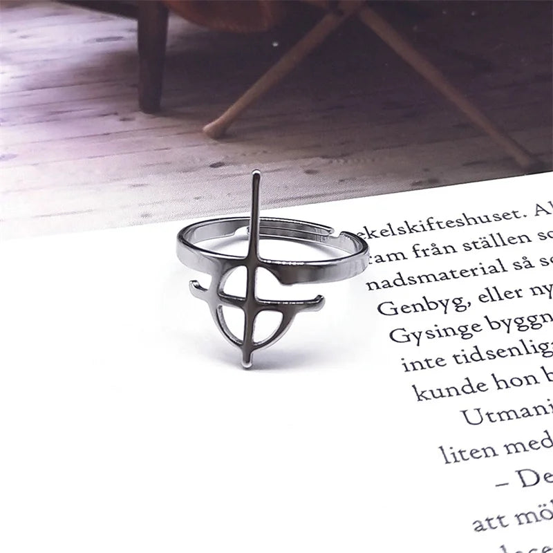 Cross Ring — Stainless Steel
