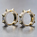 Personality Punk Men Women Hoop Earring Fashion Iced Out Zircon Rivet Hoop Earrings Unisex Hip Hop Earrings Rock Hip Hop Jewelry