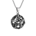 Pentagram Snake Pendant — Stainless Steel