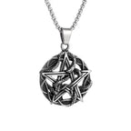 Pentagram Snake Pendant — Stainless Steel