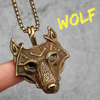 Viking Wolf Pendant Necklace — Stainless Steel