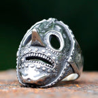 Flowers Skull Mask Ring — Stainless Steel