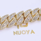 Cuban Bracelet Iced Out Gold 18K 20MM 3 Row
