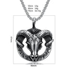 Vintage Viking Nordic Goat Skull Valknut Pendant Necklace For Men Stainles Steel Rune Biker Unique Amulet Jewelry Gift Wholesale