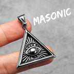 Masonic Eye Pendant Necklace — Stainless Steel