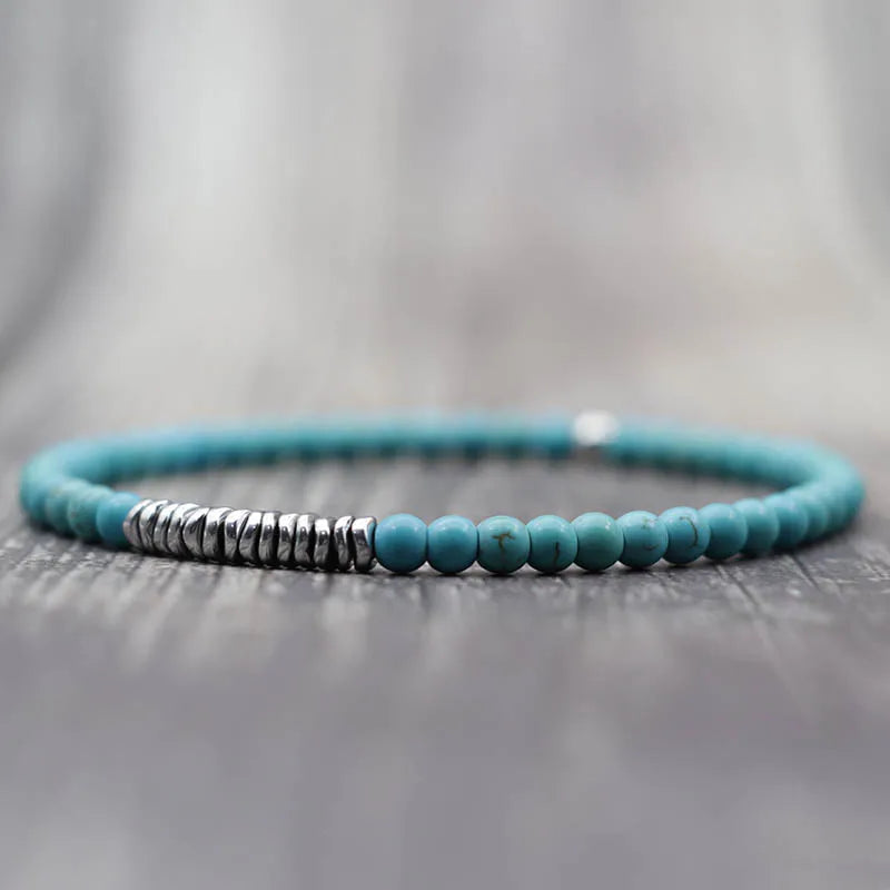 4mm Beach Bead Bracelet — Black-Tone