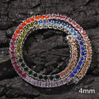 4/5mm 1 Row Black White Crystal Cz Stone Tennis Chain Hip Hop Choker Necklace Bling Iced Out Rock Jewelry For Men Women 18inch