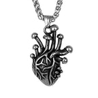 Retro Gothic Simple Heart Pendant Men's Fashion Punk Simple Heart Gift Jewelry Wholesale