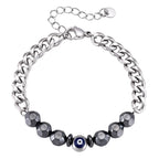 Evil Eye Cuban Chain Bracelet — Stainless Steel